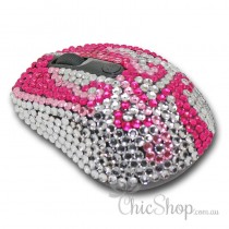 Crystal Diamonate Glitter Pink & Bling Wireless Computer Mouse
